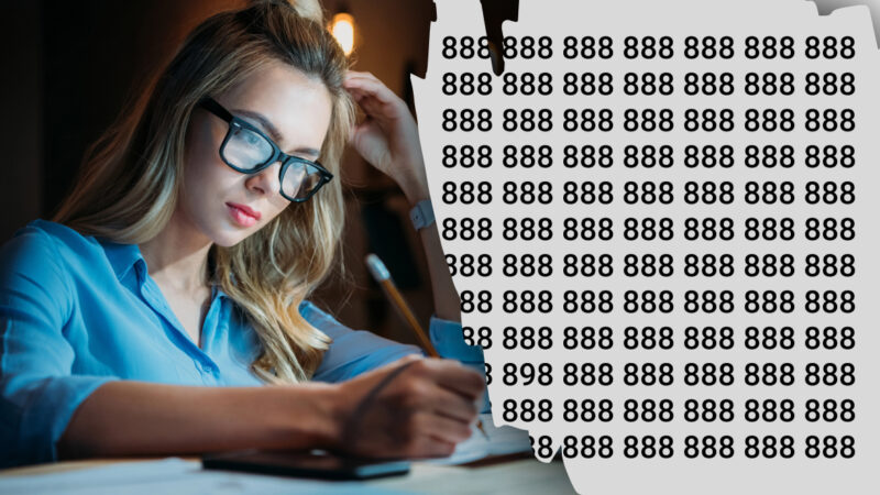 7 secondi per trovare l'indizio: devi trovare il numero 898 tra 888.