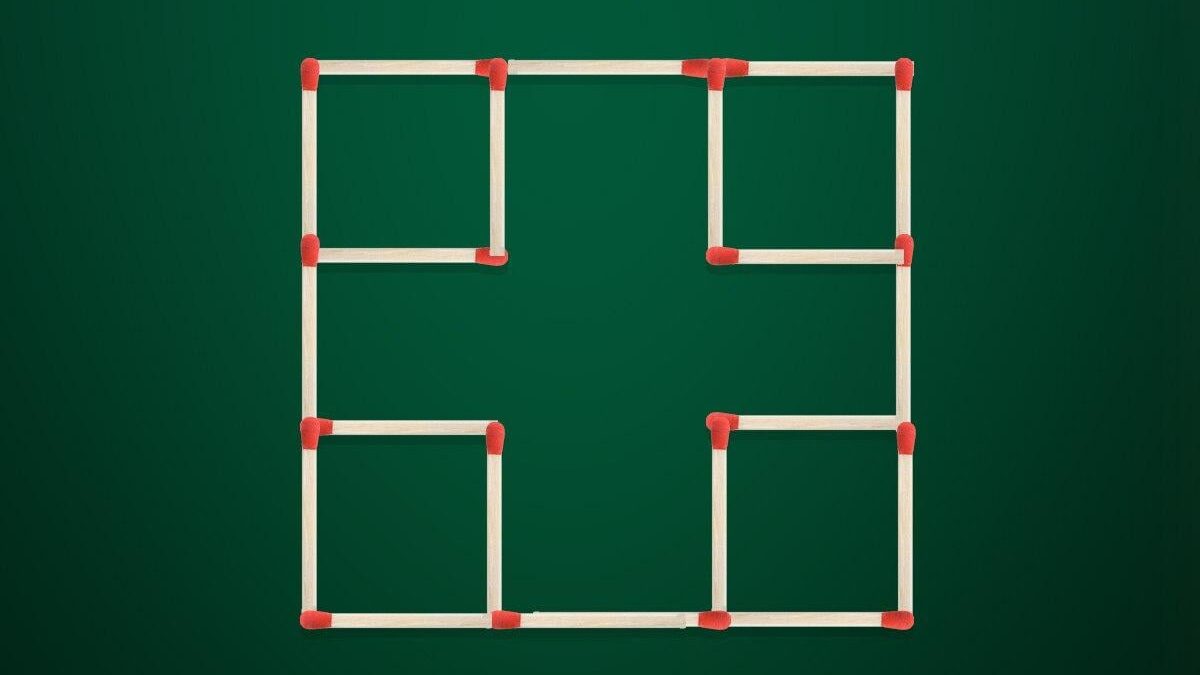 Disegnare 2 fiammiferi per formare 7 quadrati: un difficile test del QI