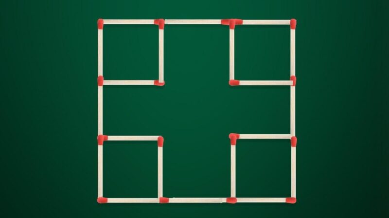 Disegnare 2 fiammiferi per formare 7 quadrati: un difficile test del QI